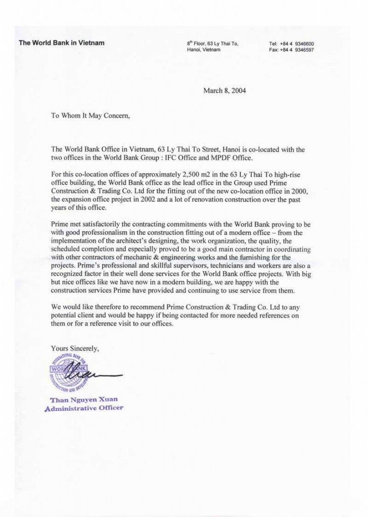 The World Bank Hanoi Letter